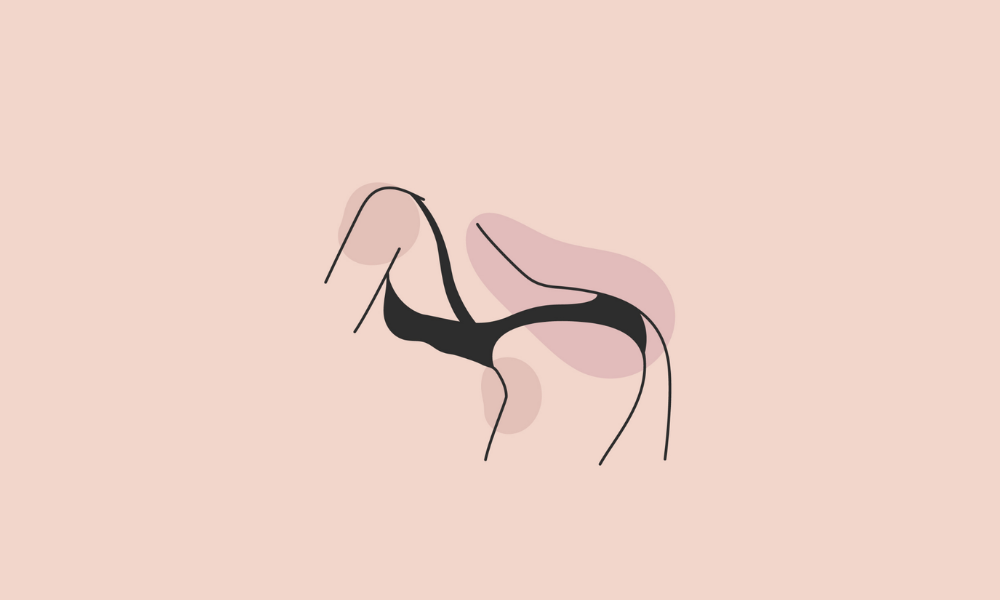 Illustration minimaliste d’une femme en lingerie noire, symbolisant la sensualité et le décryptage des abréviations sexuelles dans les rencontres