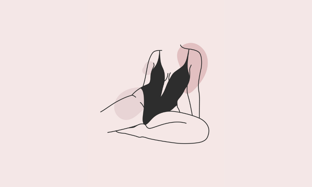 Illustration sensuelle d’une femme en lingerie noire pour un article sur les boules de geisha et le plaisir intime