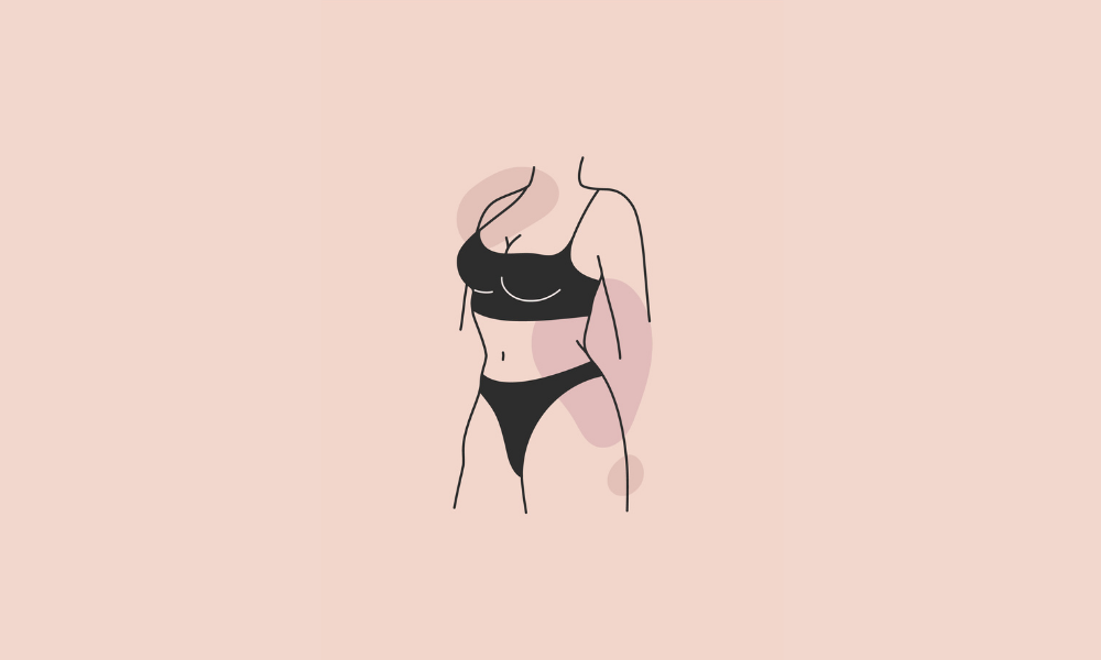 Illustration corps féminin en lingerie pour illustrer l’érotisme et le cunni
