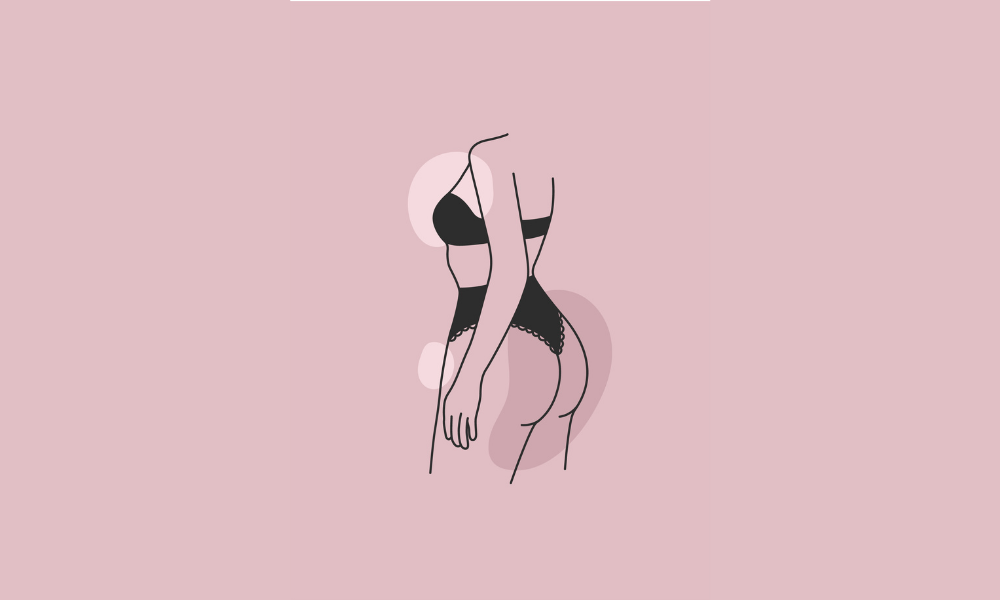 Illustration sensuelle d’une femme en lingerie noire, couverture d’article sur le slow sex et la sensualité