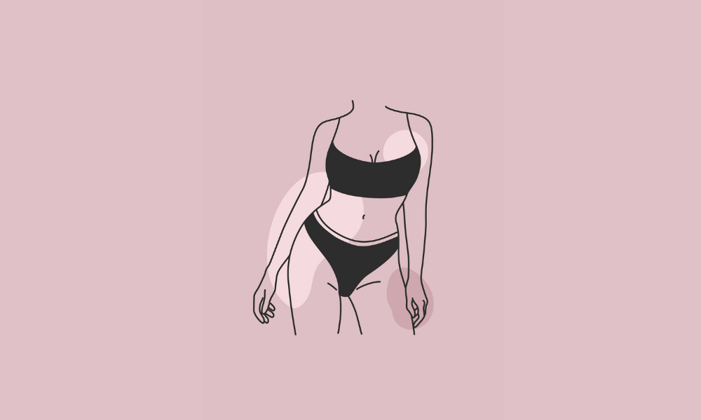 Couverture article blog Kamasutra et astrologie, silhouette sensuelle femme en lingerie noire.