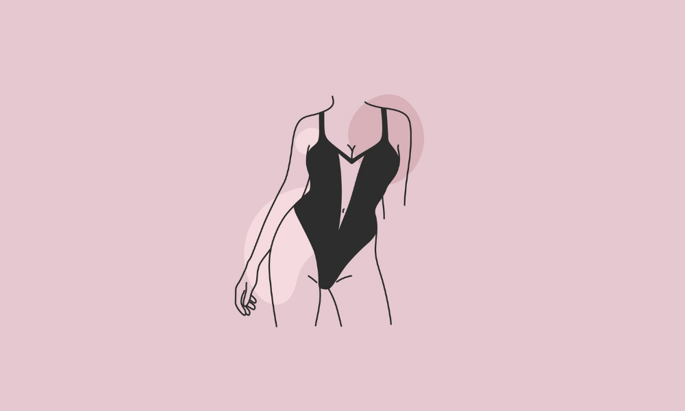 Illustration sensuelle d’un corps féminin en lingerie noire, symbolisant la séduction et le plaisir partagé lors de la masturbation mutuelle