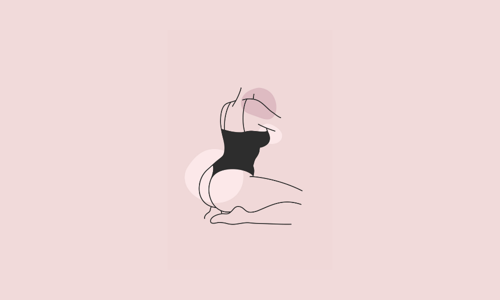 Illustration minimaliste d’une femme en lingerie noire, mettant en valeur les zones érogènes à explorer