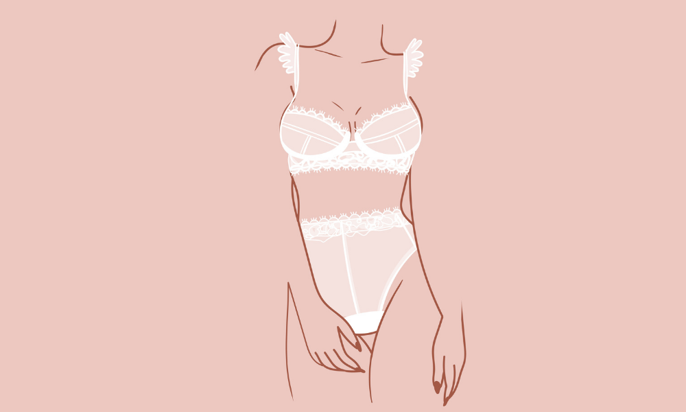 Illustration d’une femme en lingerie sensuelle, symbole de féminité et de plaisir intime, idéale pour le rôle de testeuse de sextoy.
