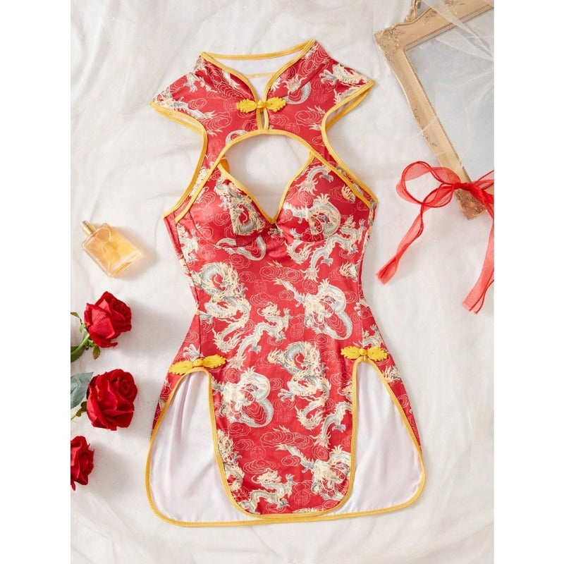 lingerie sexy imprimé dragon style Cheongsam