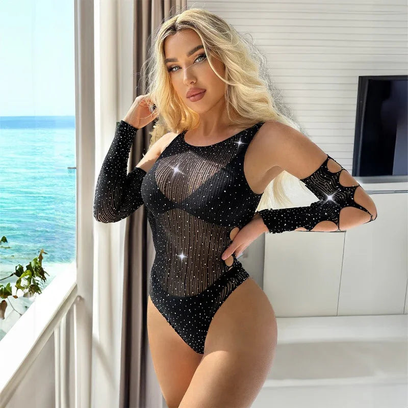 Body Sexy Transparence à Strass Shap