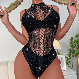 Body noir sensuel coupe flatteuse Floflo