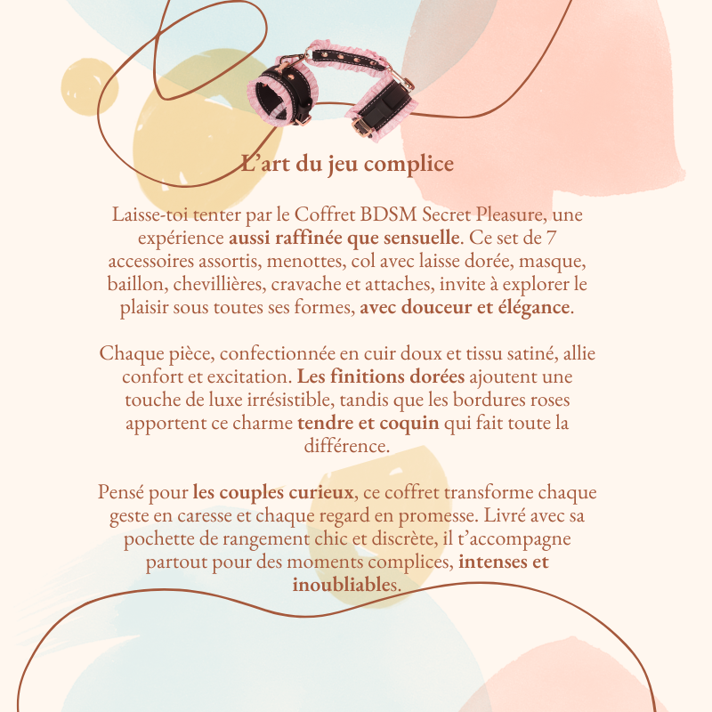 Coffret BDSM Secret Pleasure 7 accessoires + pochette