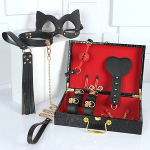 Coffret de bondage en cuir vegan 9 pièces
