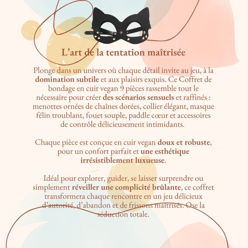 Coffret de bondage en cuir vegan 9 pièces