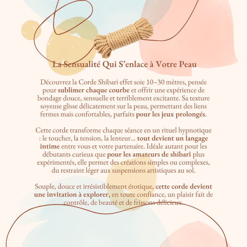 Corde shibari effet soie 10-30mètres