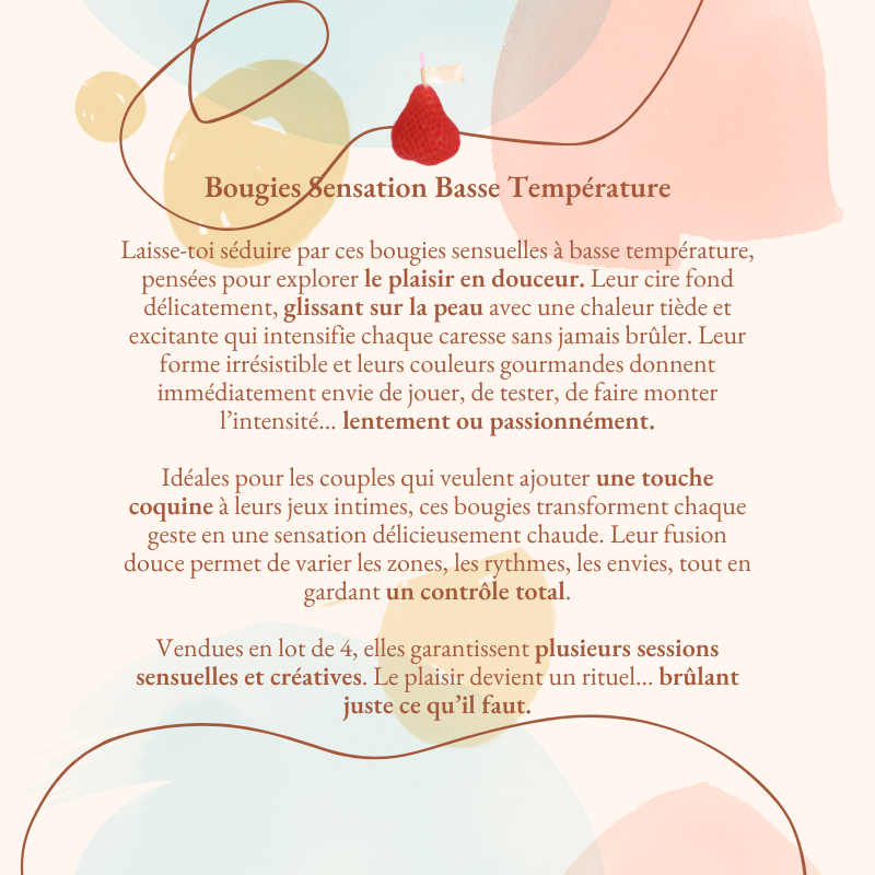 Kit 4 Bougie basse températures BDSM fraise