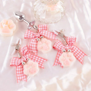 Kit bondage soft pinces à téton et plug anal