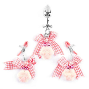 Kit bondage soft pinces à téton et plug anal