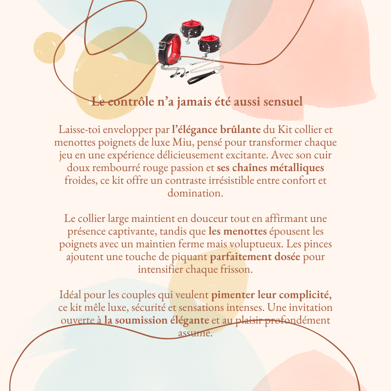 Kit collier et menottes poignets de luxe Miu