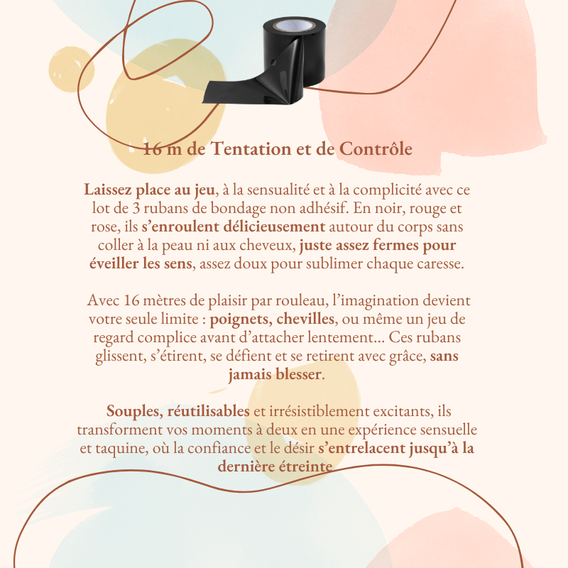 Lot de 3 rubans de bondage non adhésif 16m description