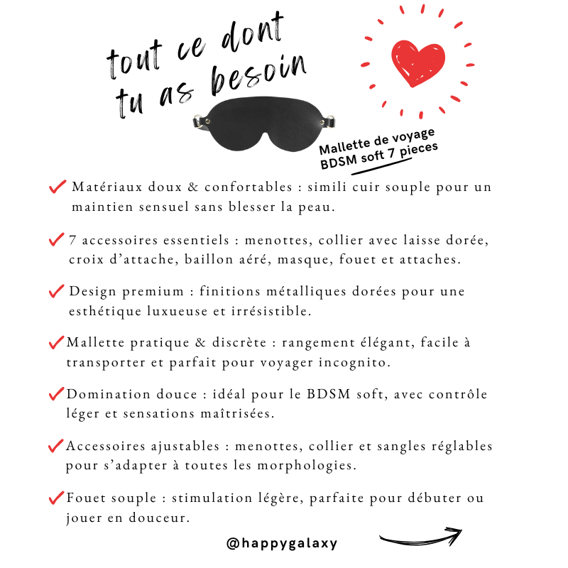 Mallette de voyage BDSM soft 7 pieces