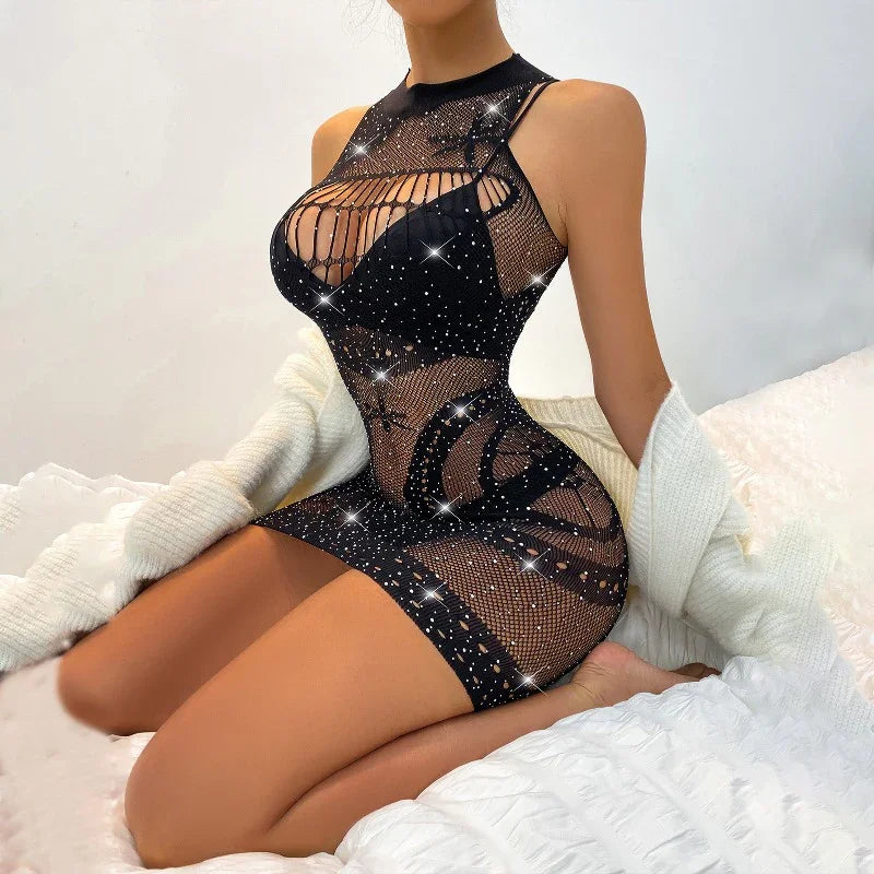 Robe Résille Étincelante Sexy Sooso