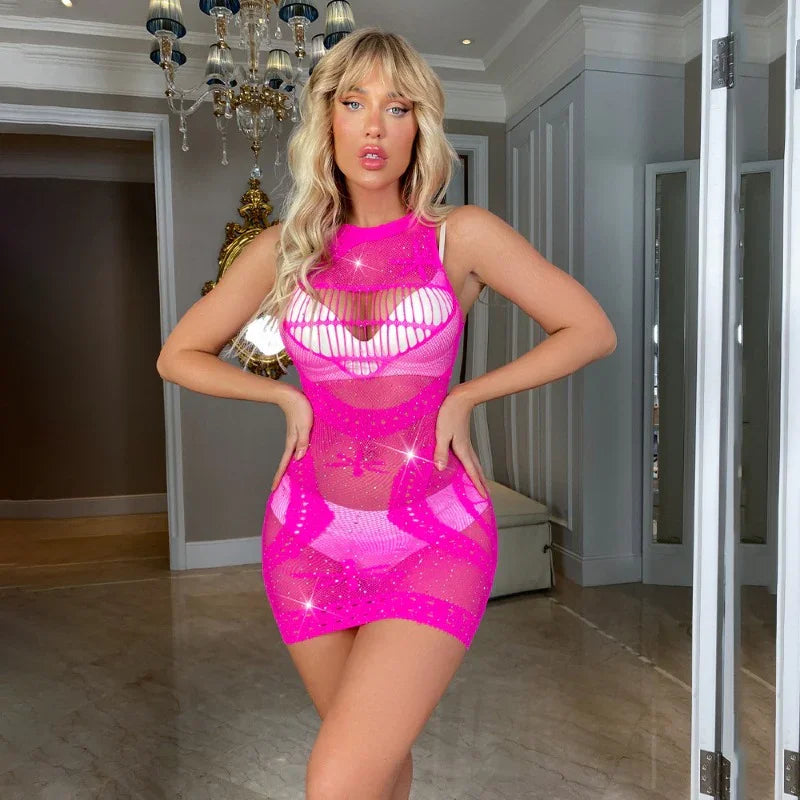 Robe Résille Étincelante Sexy Sooso