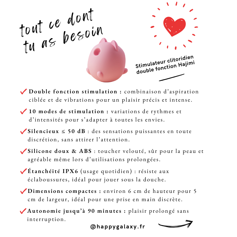 Stimulateur clitoridien double fonction Hajimi