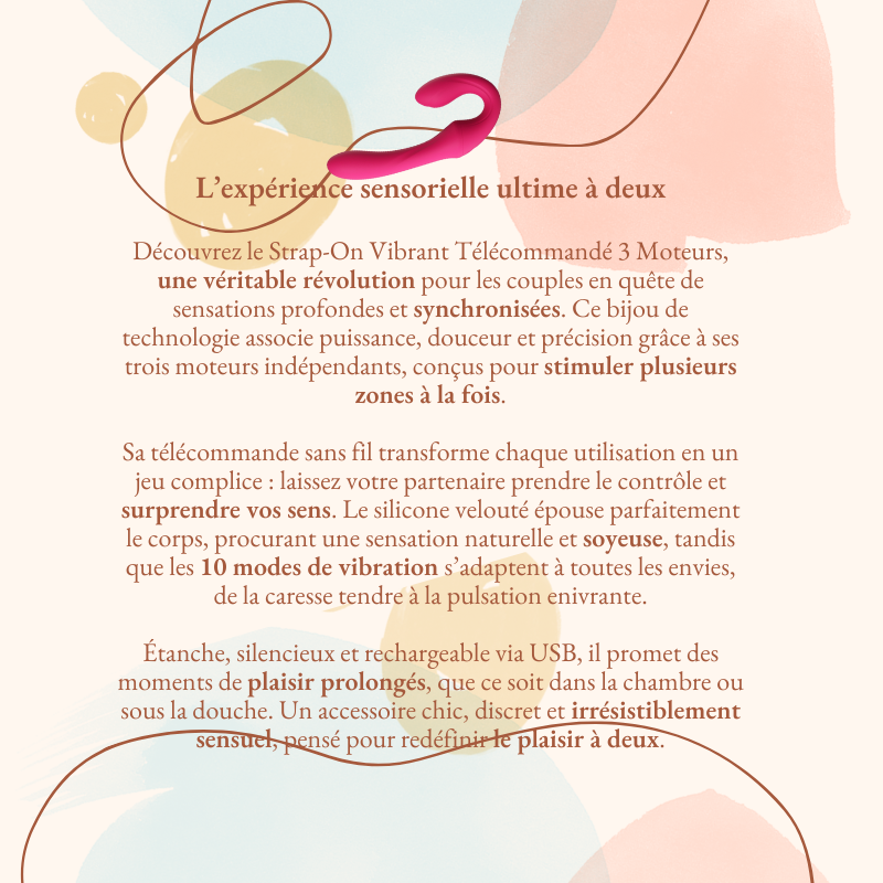 Strap-on Vibrant Télécommandé 3 Moteurs description