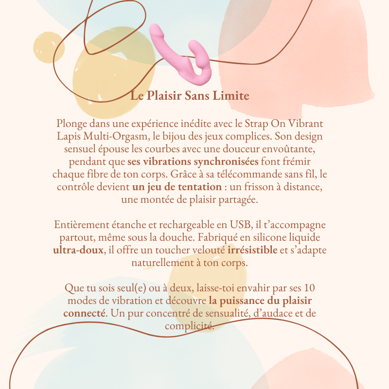 Strap On vibrant Lapis multi orgasm télécommande