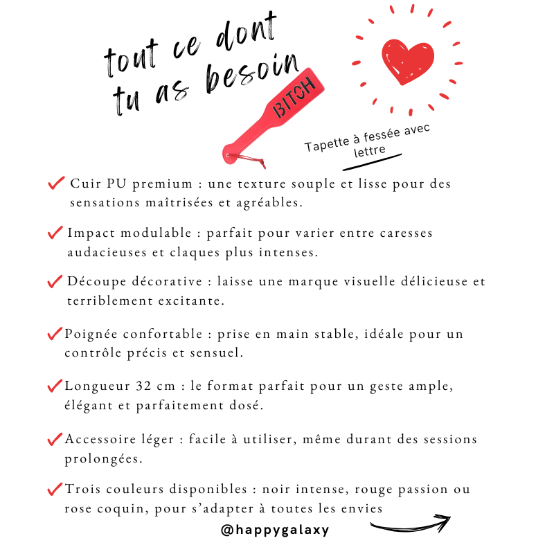 Tapette à fessée avec lettre