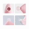 Zoom sur les détails du stimulateur clitoridien en silicone souple avec embout vibrant et effet succion – HappyGalaxy