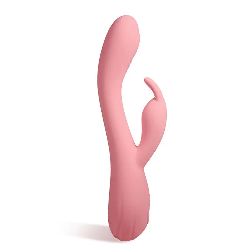 Vue verticale du vibromasseur rabbit CG en silicone rose