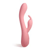 Vue verticale du vibromasseur rabbit CG en silicone rose