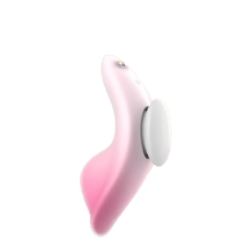 Packshot studio du stimulateur Aisha, rose pâle avec base blanche, sur fond blanc.