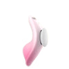 Packshot studio du stimulateur Aisha, rose pâle avec base blanche, sur fond blanc.
