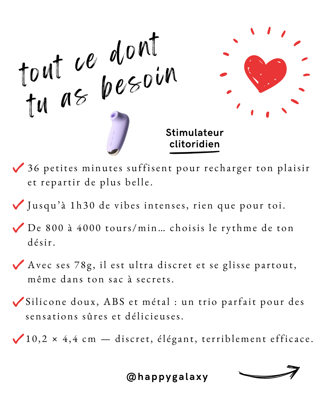 Caractéristiques du stimulateur clitoridien Endo, discrétion et puissance au creux de la main