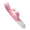 Vibromasseur rabbit rose vu de haut avec détails des oreilles stimulantes