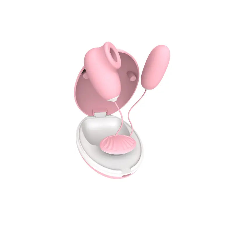 Stimulateur rose Tukiko double embout avec boîtier coquillage