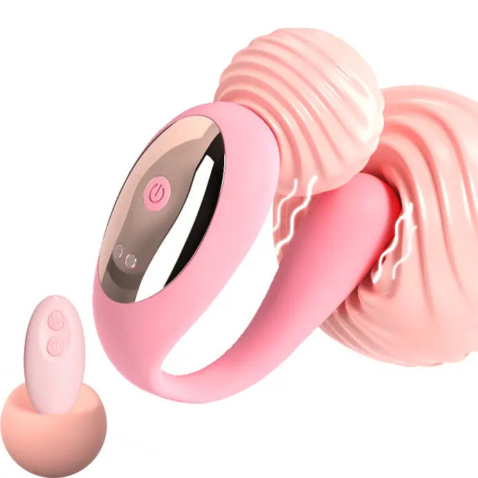 Vibromasseur pour couple en action, stimulation simultanée pour deux partenaires.