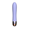 Vibromasseur violet double moteur en silicone doux, idéal pour une stimulation féminine en douceur.