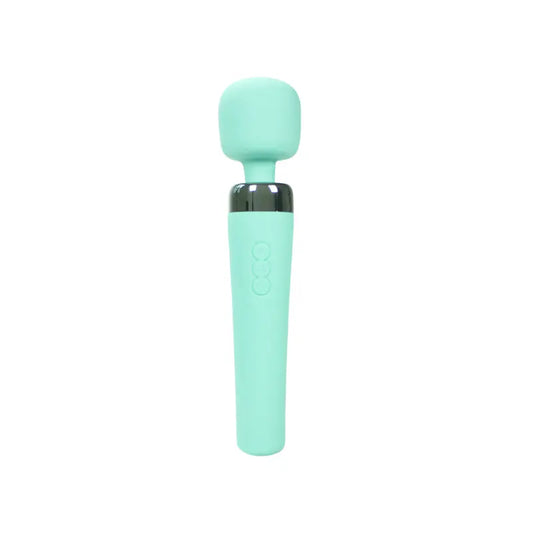 Wand vibromasseur Sakura en vert pistache, texture douce et finition brillante