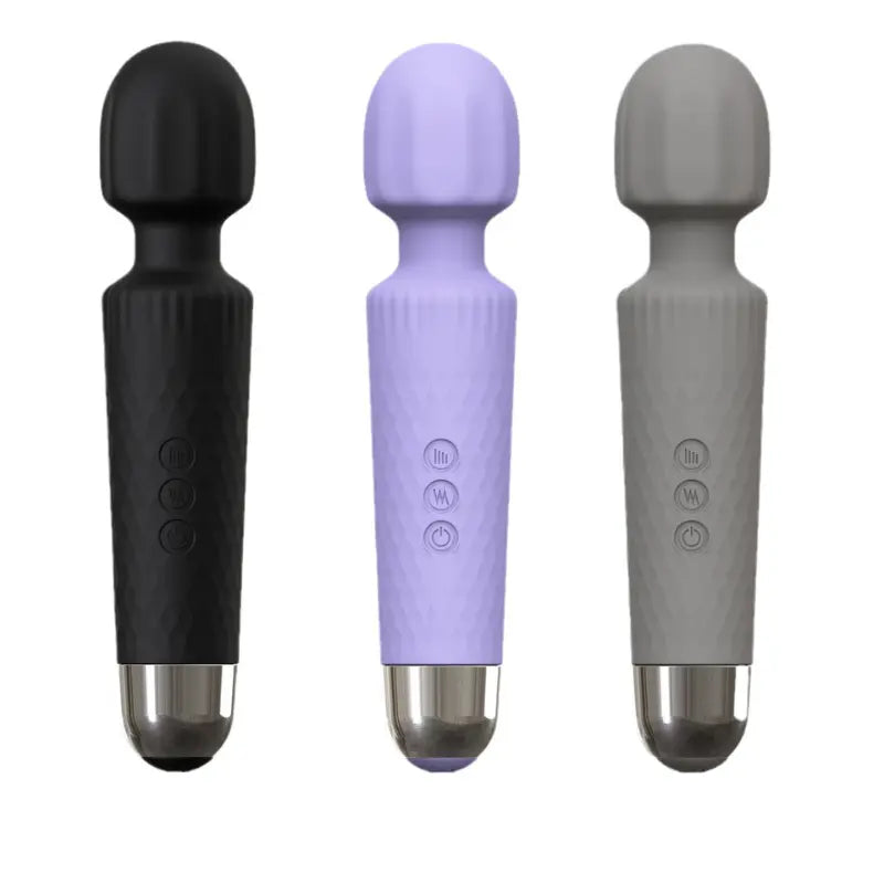 Gamme complète des wands Marcy en noir, violet et gris, pour tous les goûts.