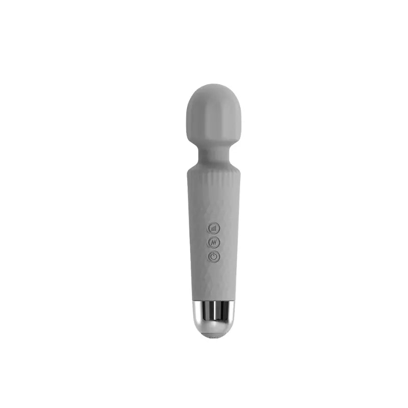 Vibromasseur Marcy gris vu de face, simple et élégant.